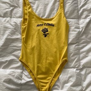 Yellow bodysuit